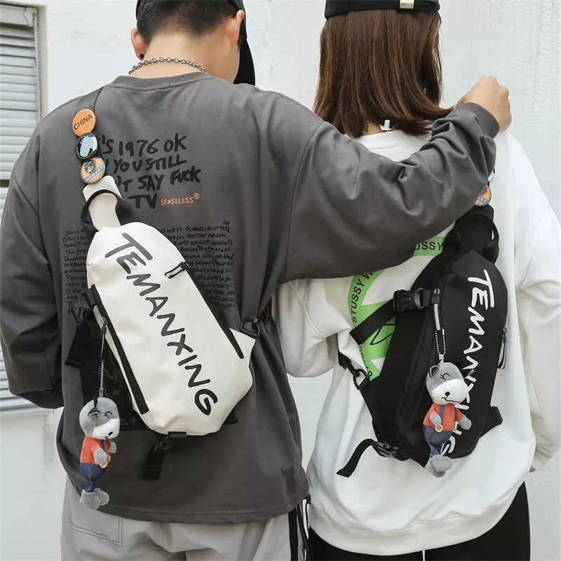 TEMANXING Casual Trendy Urban Streetwear Crossbody Chest Bag