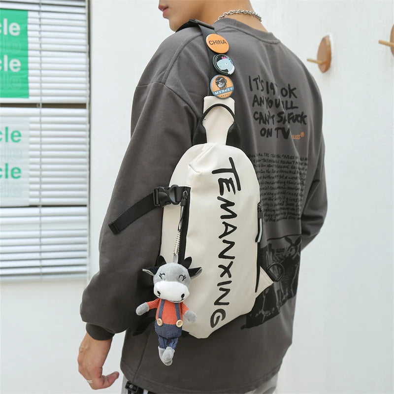 TEMANXING Casual Trendy Urban Streetwear Crossbody Chest Bag