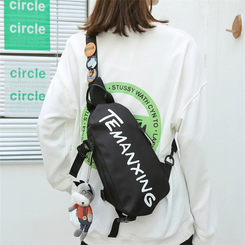 TEMANXING Casual Trendy Urban Streetwear Crossbody Chest Bag