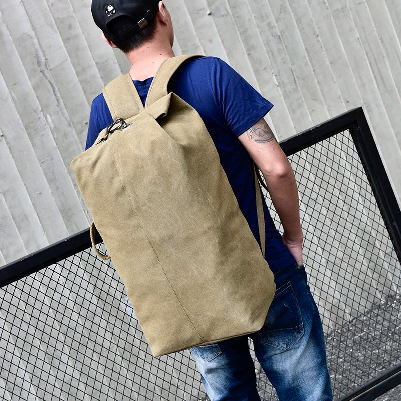 DIDA BEAR Large Capacity Canvas Bucket Rucksack