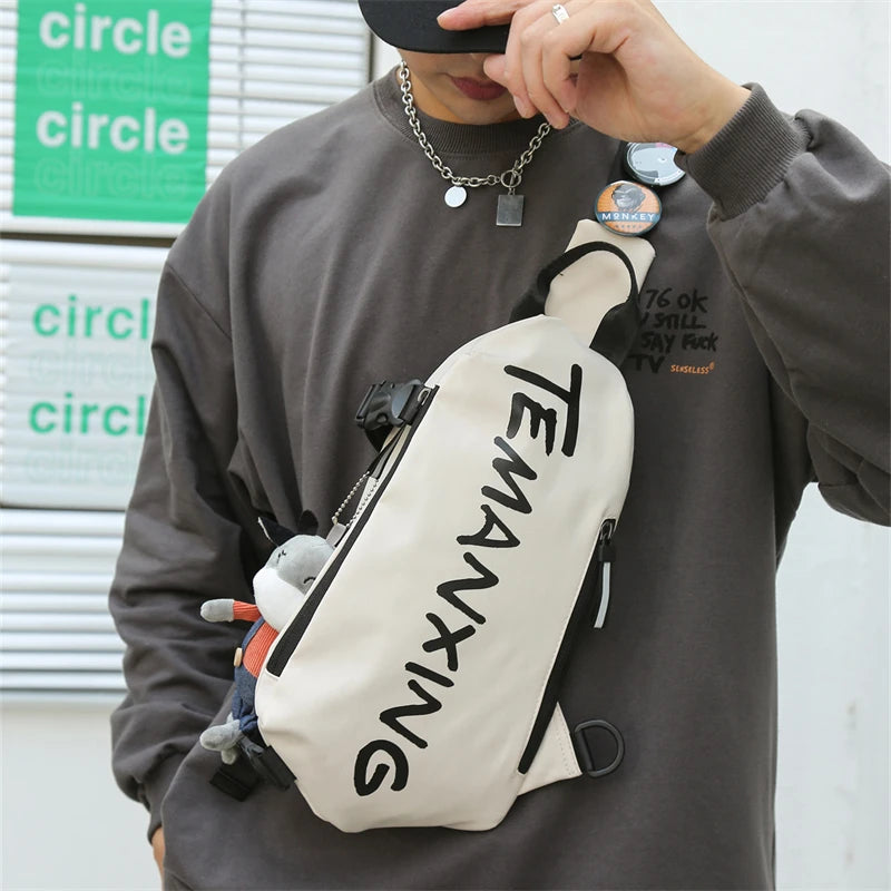 TEMANXING Casual Trendy Urban Streetwear Crossbody Chest Bag