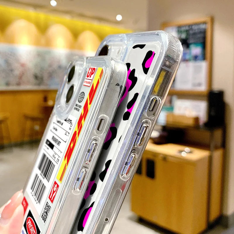 Retro Shipping Labels Phone Case Anti-Scratch Cover for iPhone