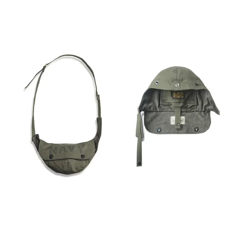 WW2-Style Navy Deck Shoulder/Belt Bag Retro Canvas Messenger