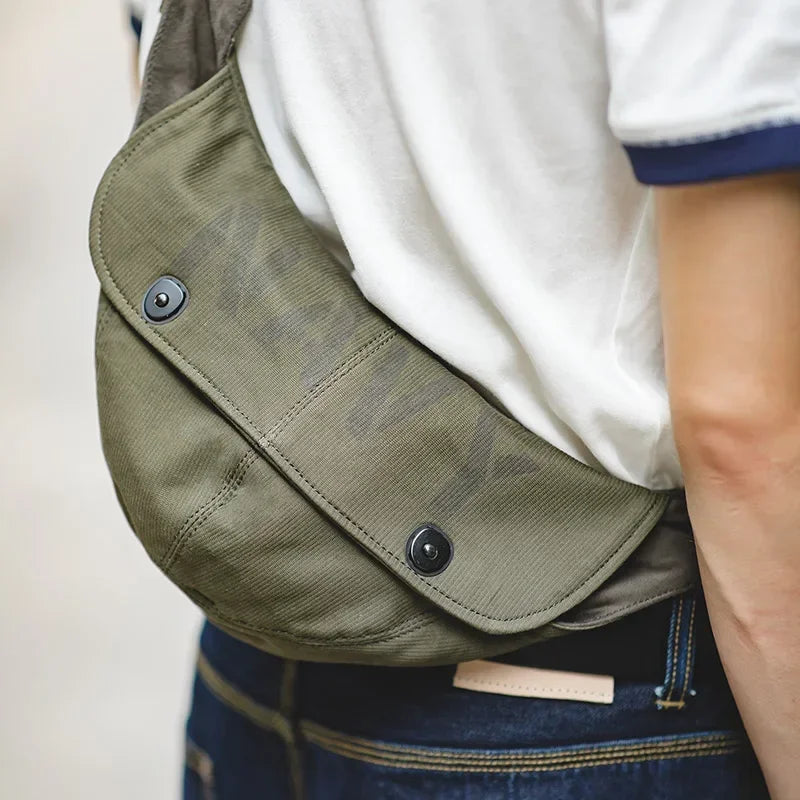 WW2-Style Navy Deck Shoulder/Belt Bag Retro Canvas Messenger