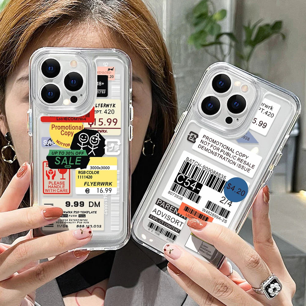 Retro Shipping Labels Phone Case Anti-Scratch Cover for iPhone