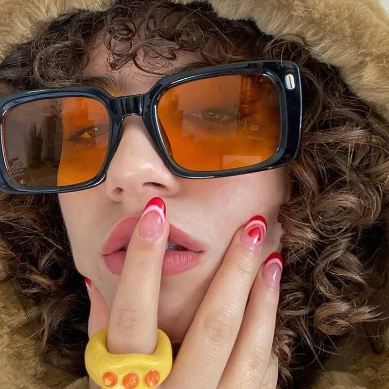 Timeless Retro-Inspired Hollywood Glamour Square Sunglasses