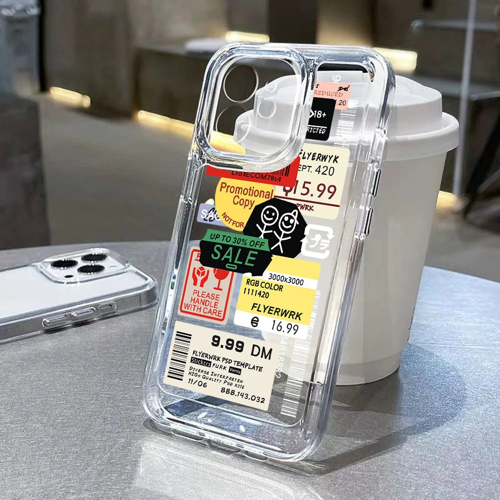 Retro Shipping Labels Phone Case Anti-Scratch Cover for iPhone
