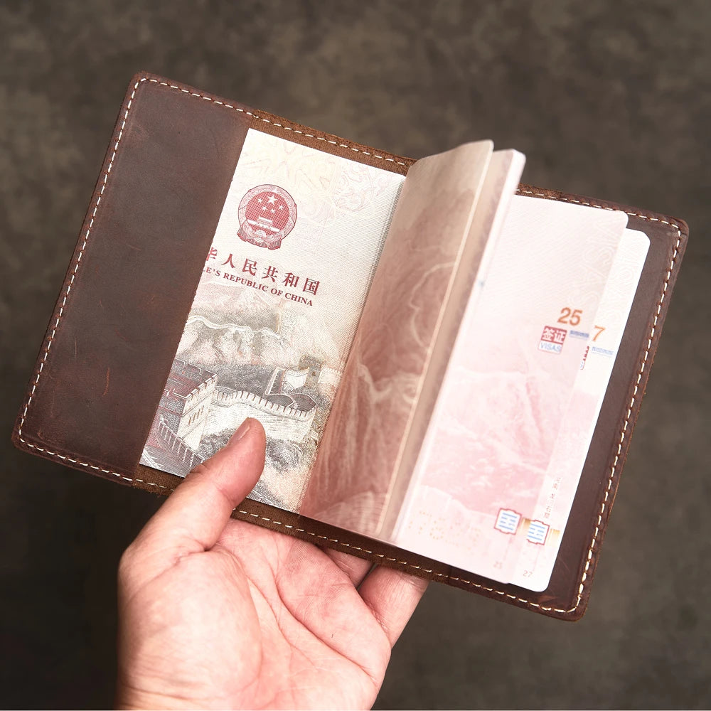Genuine Leather Timeless Aesthetic Vintage-Inspired International Passport Book