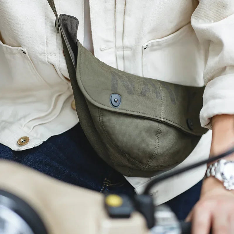 WW2-Style Navy Deck Shoulder/Belt Bag Retro Canvas Messenger