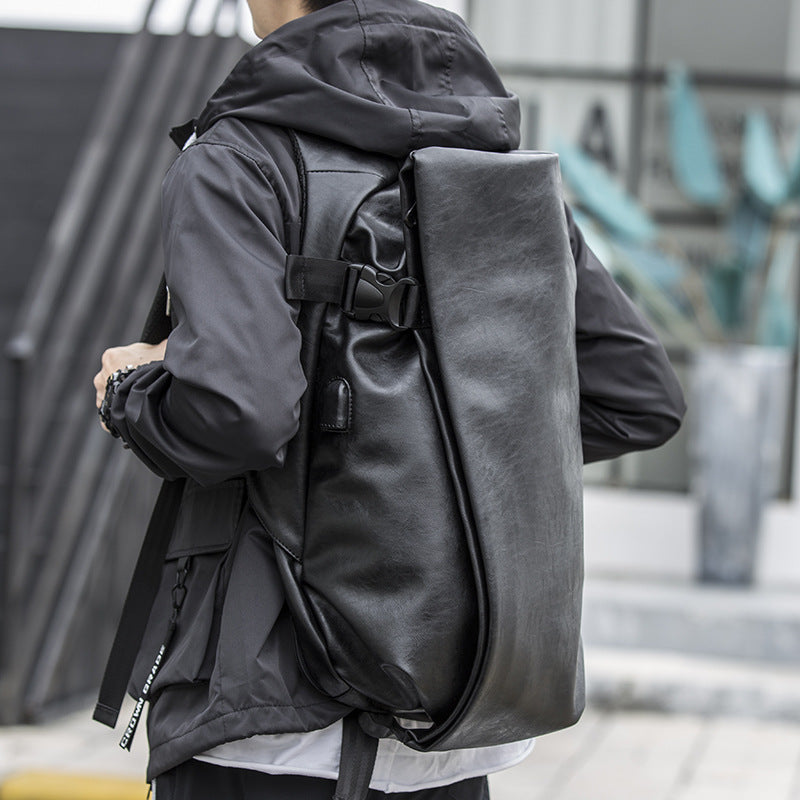 Korean-Style Men's Casual PU Shoulder Bag