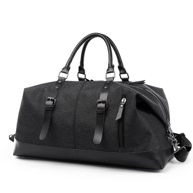 Black Oxford European-Style Water Resistant Carry-On Bag