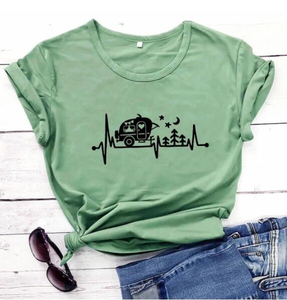 Camping Heartbeat Women's Graphic T-Shirt