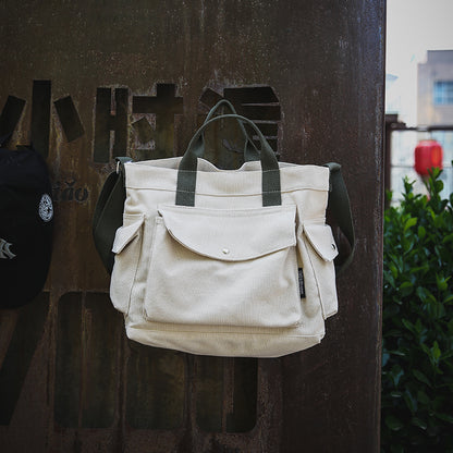 Simple Laid-Back Korean-Style Classic Canvas Everyday Messenger Bag