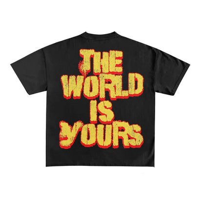 "The World Is Yours" God's Eye Printed Street Fashion T-Shirt