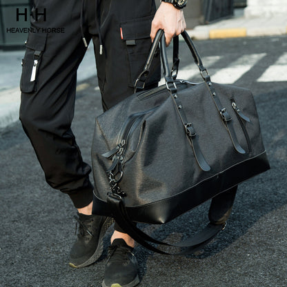 Black Oxford European-Style Water Resistant Carry-On Bag
