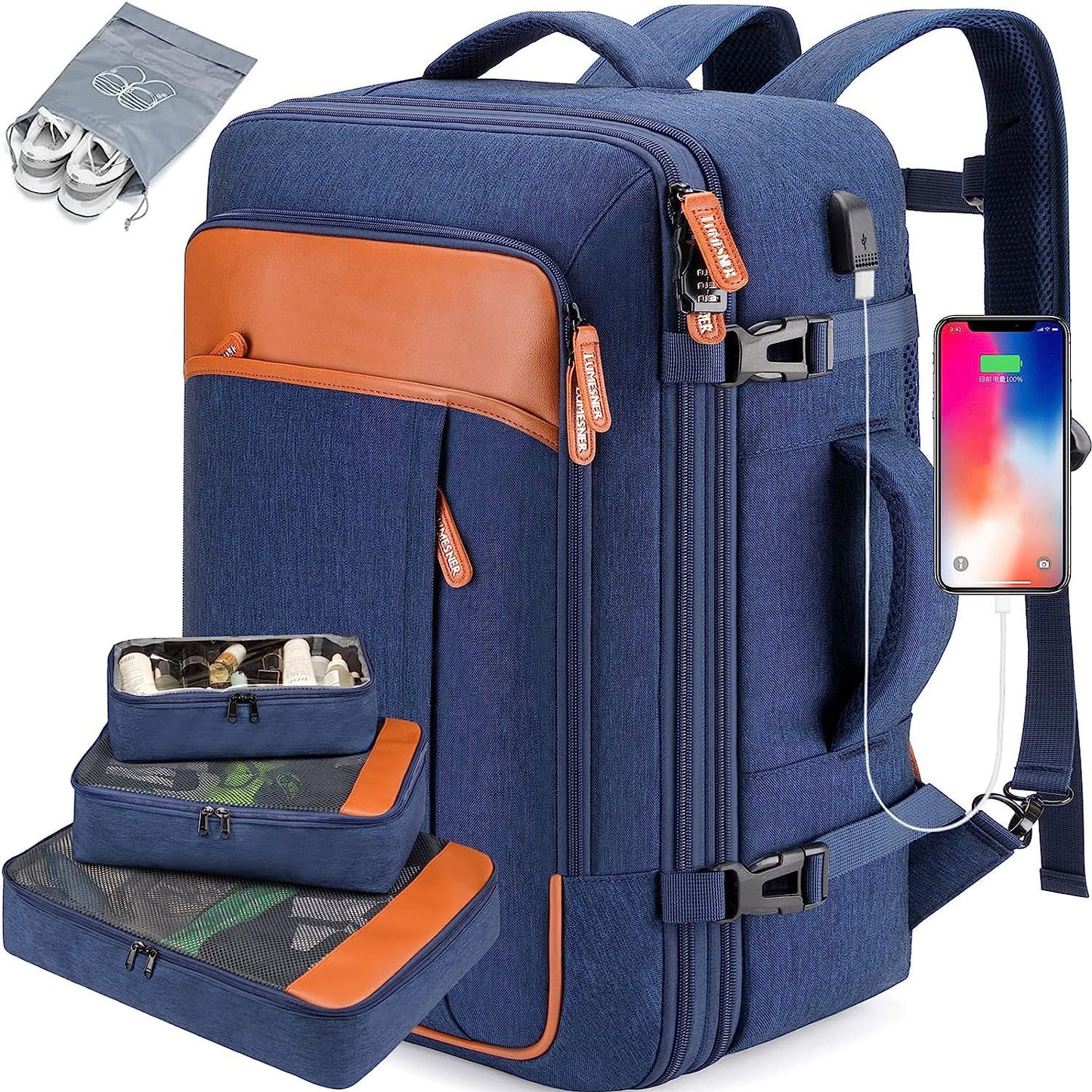 Modern All-In-One Expandable Business Travel Carry-On Backpack/Duffel