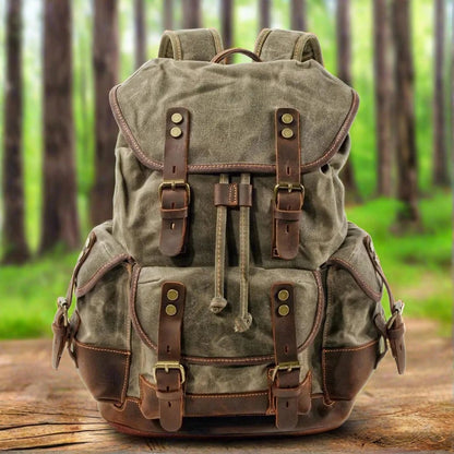 Classic Expedition Outdoor Nomad Waterproof Waxed Canvas Backpack