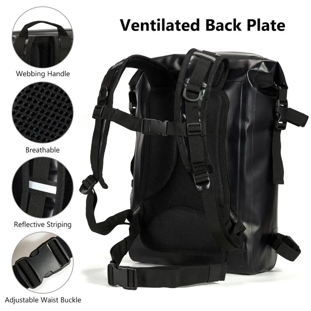 BassDash  24L Roll-Top Dry Bag Fishing Kayaking Waterproof Backpack