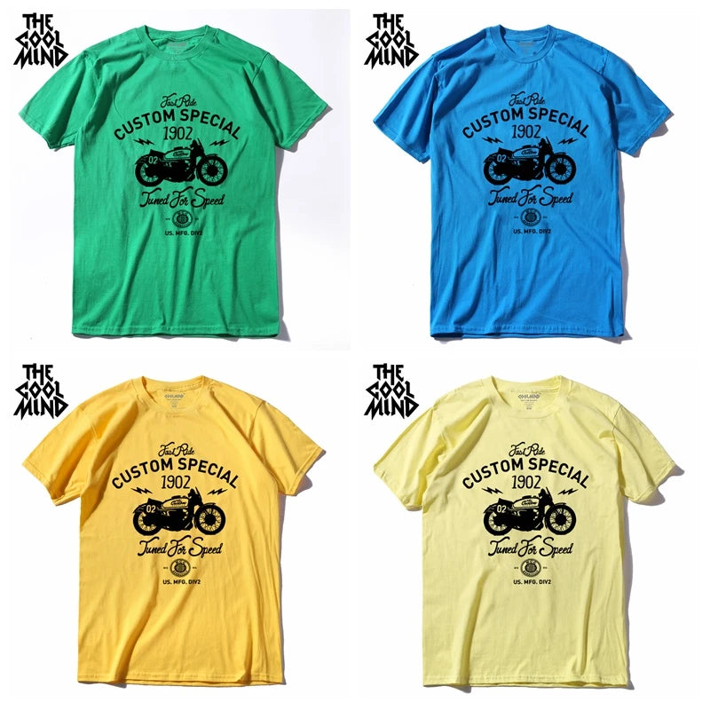 100% Cotton "Tuned For Speed" Motorcycle T-Shirt