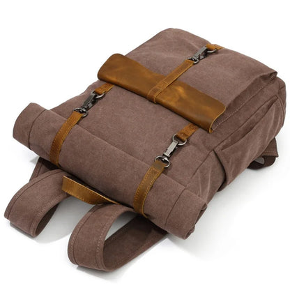 Premium Laptop-Friendly Stylish Cotton Canvas Traveler's Backpack