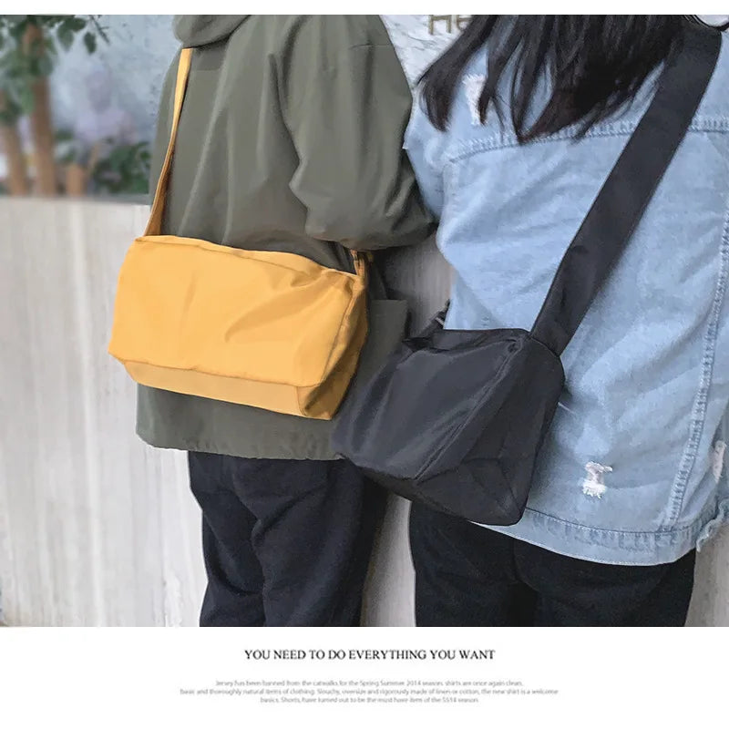 Simple Trendy Korean-Inspired Nylon Crossbody Messenger Satchel