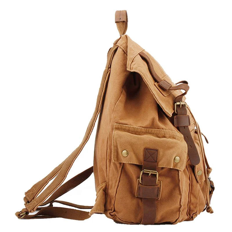 Spirit of Adventure Military-Inspired Canvas Leather Hiking Backpack