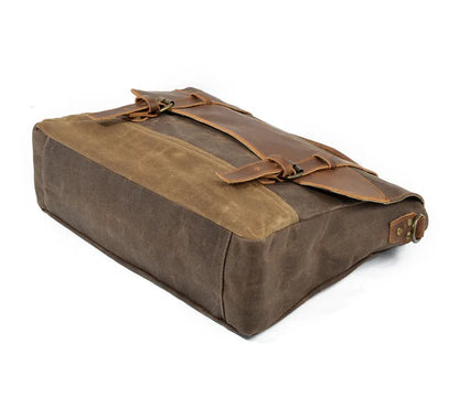 Timeless Adventure Oil Wax Canvas Business Briefcase Shoulder Messenger Bag