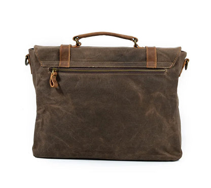 Timeless Adventure Oil Wax Canvas Business Briefcase Shoulder Messenger Bag