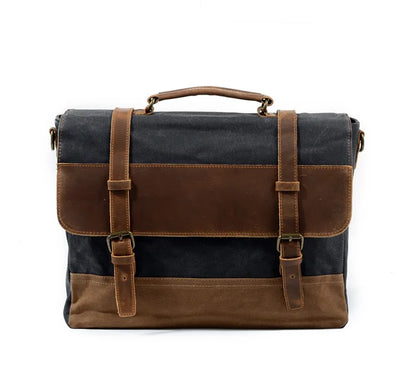 Timeless Adventure Oil Wax Canvas Business Briefcase Shoulder Messenger Bag