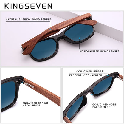 KINGSEVEN Natural Wooden Sunglasses for Men