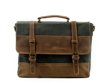 Timeless Adventure Oil Wax Canvas Business Briefcase Shoulder Messenger Bag