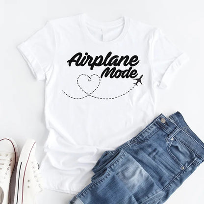 100% Cotton Casual Wanderlust "Airplane Mode" Graphic T-Shirt