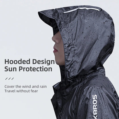 ROCKBROS Waterproof Reflective Cycling Hooded Windbreaker Jacket