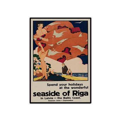 Endless Summer Vintage-Style Riga Latvia Europe Frameless Travel Poster