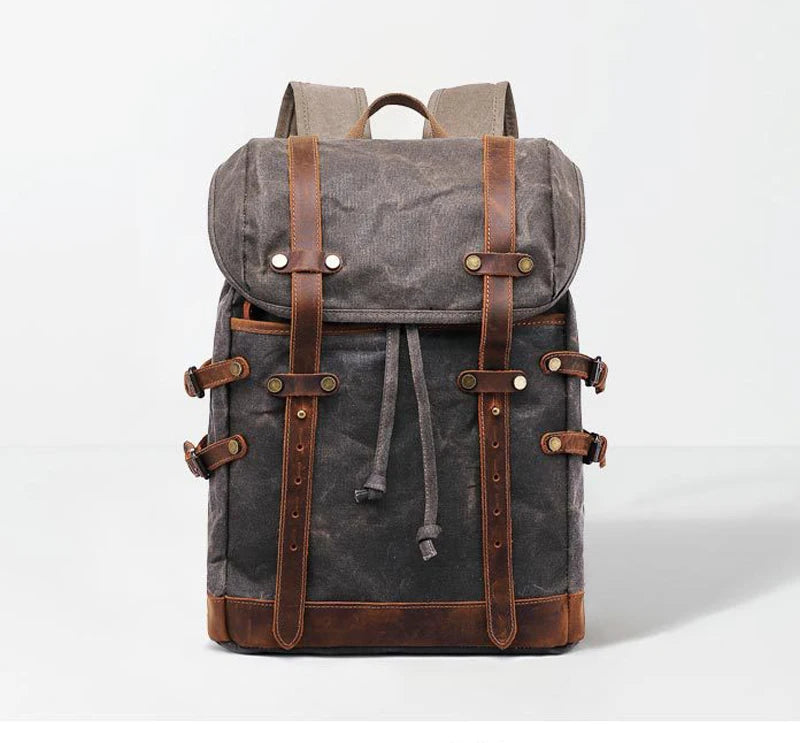 Intrepid Explorer Water-Resistant Waxed Canvas Backpack Rucksack