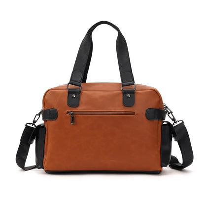 Retro Crazy Horse Leather Crossbody Business Travel Bag