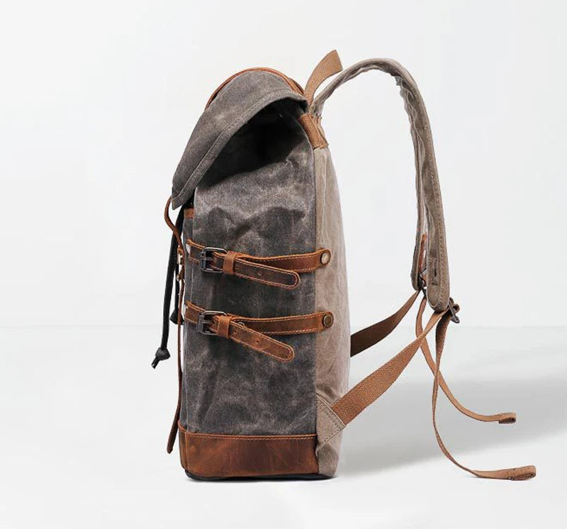 Intrepid Explorer Water-Resistant Waxed Canvas Backpack Rucksack