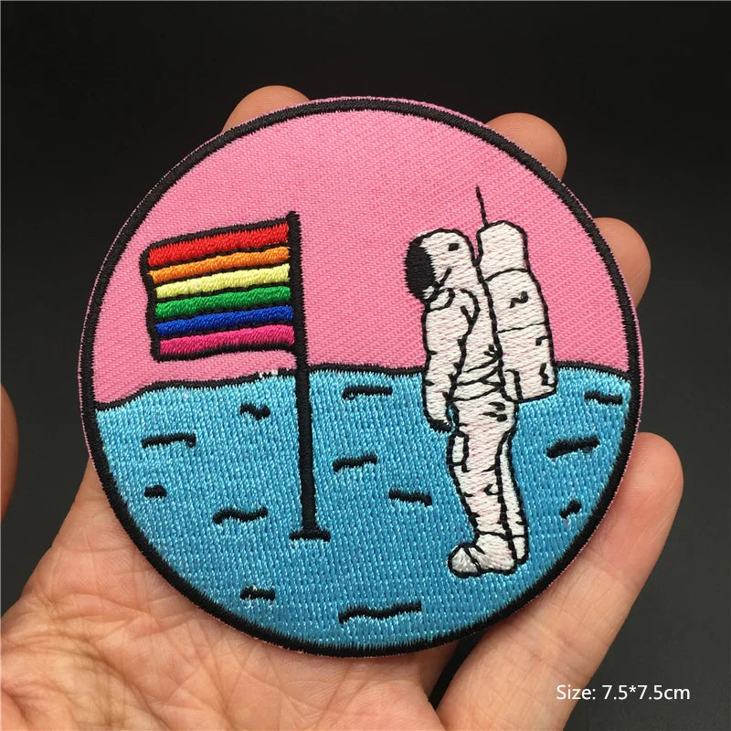 Space Alien DIY Iron-On Patches for Backpacks, Clothing, etc.