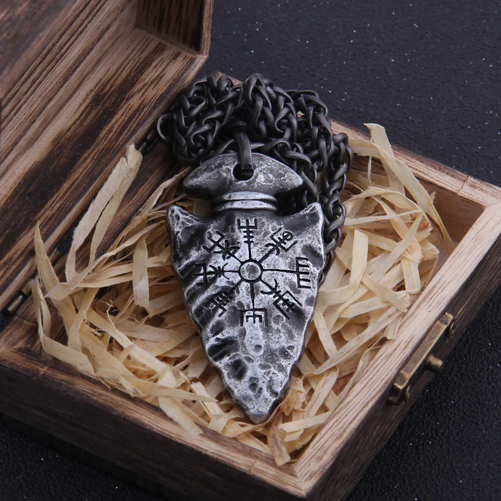 "Helm of Awe" Viking Spear Pendant Necklace with Gift Box