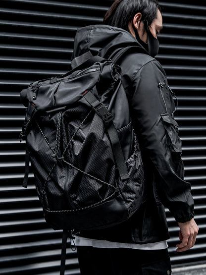 Modern Tactical Urban Commuter Street-Style Black Oxford Backpack