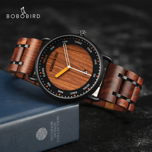 BOBO BIRD Wooden Quartz Wristwatch