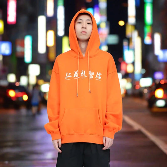 "The Spirit of Our Nation" Chinese-Style Hip Hop Streetwear Casual Cotton Pullover