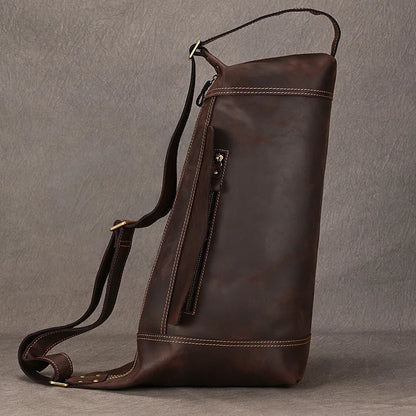 Genuine Leather Timeless Explorer's Satchel Chest Pack Sling Bag