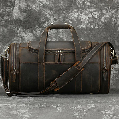 Luufan Genuine Leather Business-Ready Travel Duffel Weekender