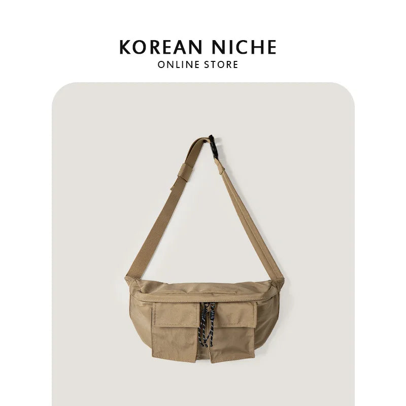 Korean Niche Casual Designer Multi-Pocket Nylon Crossbody Simple Fashion Bag