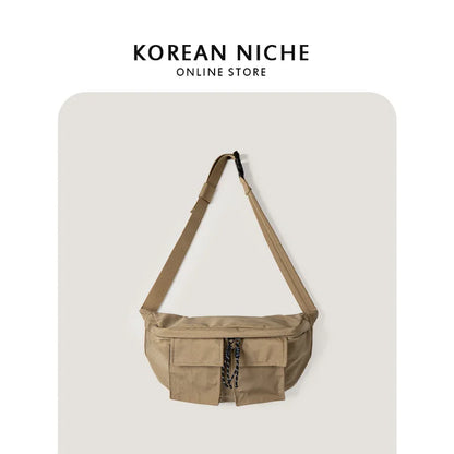 Korean Niche Casual Designer Multi-Pocket Nylon Crossbody Simple Fashion Bag