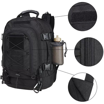 Extra Large Expandable 40-60L Water Resistant Tactical Backpack