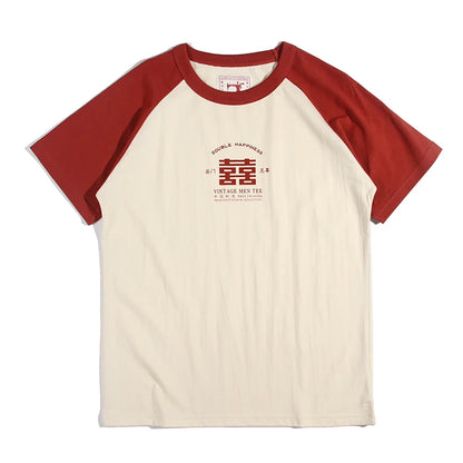 Akkad Kuti 70's Inspired Chinese Summer Raglan Sleeve Casual Retro T-Shirt