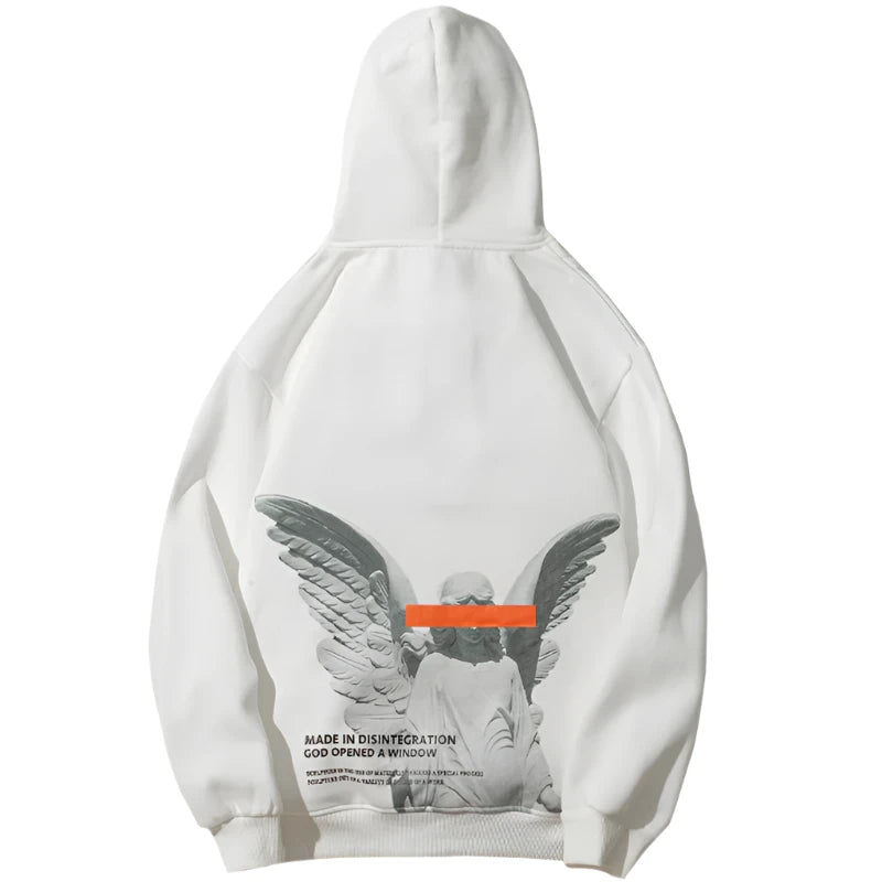 Tiny Spark Blind Angel Hip Hop Streetwear Printed Fleece Hoodie