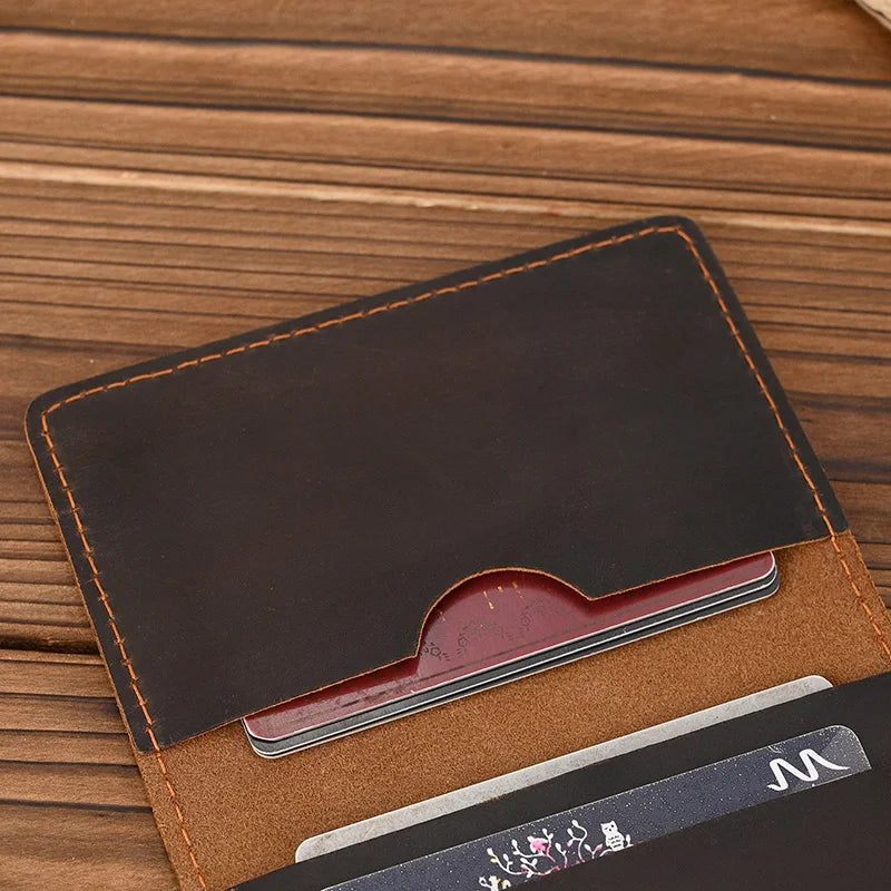 Genuine Leather RFID-Blocking Anti-Theft Travel Essential Card Holder